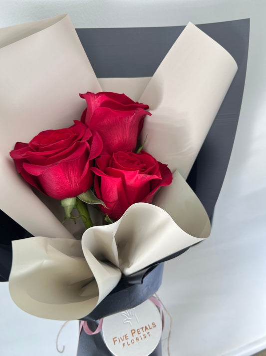The Classic Red (3-100 Stems Red Roses Bouquet)