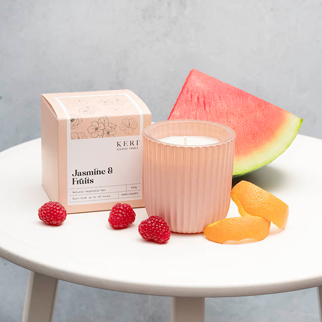 Scented Candle Evelyn III Jasmine & Fruits (9x9cmH) 240g – Five