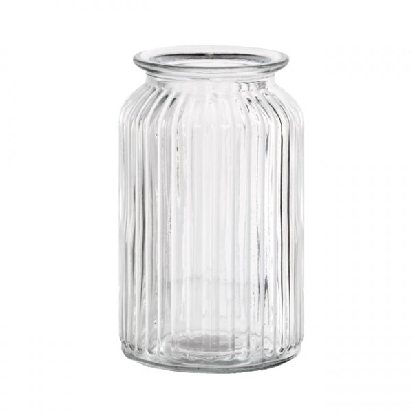 Ribbed Line Clear Glass Jar