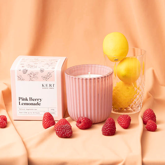 Scented Candle Evelyn III Pink Berry Lemonade (9x9cmH) 240g